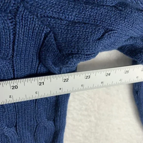 Polo Ralph Lauren Sweater Mens XL Blue Cable Knit Long Sleeve Crew Pullover 7283